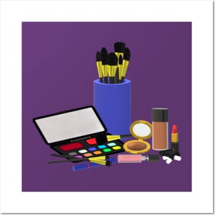 Makeup Collection (Deep Shades. Purple Background.) Posters and Art